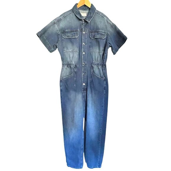 FREE PEOPLE x WE THE FREE Women’s Marci Denim Coverall Jumpsuit XL - Picture 2 of 3